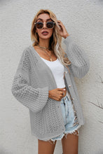 Load image into Gallery viewer, Openwork V-Neck Dropped Shoulder Cardigan
