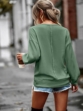 Load image into Gallery viewer, Slit Dropped Shoulder Notched Top
