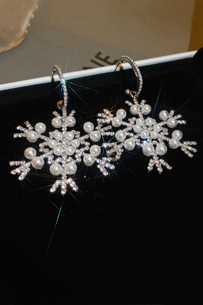Pearl Snowflake-Shaped Earrings