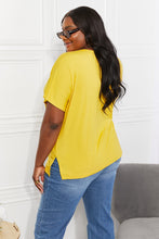 Load image into Gallery viewer, Yelete Full Size V-Neck Side Slit Tee
