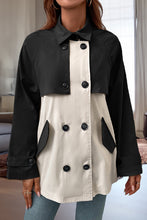 Load image into Gallery viewer, Contrast Color Button-Up Collared Neck Trench Coat
