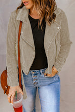 Load image into Gallery viewer, Belted Zip-Up Corduroy Jacket
