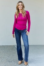 Load image into Gallery viewer, Zenana Half-Snap Waffle-Knit Top
