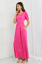 Load image into Gallery viewer, Celeste Sweetheart Full Size Short Sleeve Maxi Dress in Hot Pink
