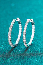 Load image into Gallery viewer, Moissanite Rhodium-Plated Hoop Earrings
