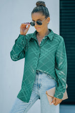 Load image into Gallery viewer, Plaid Puff Sleeve Button-Up Shirt
