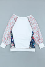 Load image into Gallery viewer, Floral Balloon Sleeve Round Neck Top
