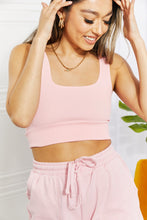 Load image into Gallery viewer, Zenana Daily Grind Ribbed Square Neck Cropped Tank in Pink
