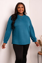 Load image into Gallery viewer, Yelete Full Size Side Slit Dropped Shoulder Top
