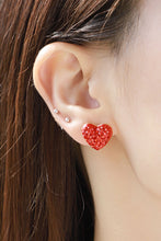 Load image into Gallery viewer, Rhinestone Heart Zinc Alloy Earrings
