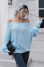 Load image into Gallery viewer, Off-Shoulder Ribbed Long Sleeve Pullover Sweater
