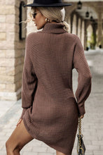 Load image into Gallery viewer, Turtleneck Dropped Shoulder Mini Sweater Dress DIBS MINI
