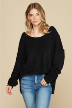 Load image into Gallery viewer, Petal Dew Exposed Seam Tunic Sweater
