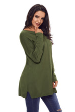 Load image into Gallery viewer, Side Slit Hem Long Sleeve Top
