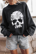 Load image into Gallery viewer, Round Neck Dropped Skull Graphic Sweatshirt
