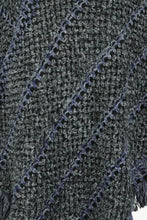 Load image into Gallery viewer, Heathered V-Neck Fringe Hem Poncho
