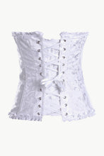 Load image into Gallery viewer, Full Size Jacquard Bow and Ruffle Trim Corset
