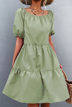 Load image into Gallery viewer, Square Neck Short Sleeve Mini Dress
