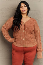 Load image into Gallery viewer, HEYSON Soft Focus Full Size Wash Cable Knit Cardigan
