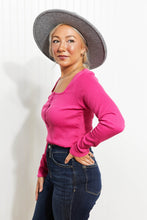 Load image into Gallery viewer, Heimish What a Gem Full Size Snap-Down Smocking Henley
