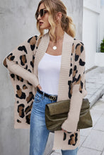 Load image into Gallery viewer, Leopard Batwing Sleeve Open Front Cardigan
