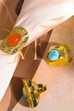 Load image into Gallery viewer, Natural Stone Copper Ring
