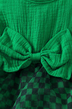 Load image into Gallery viewer, Girls Checkered Bow Detail Spliced Dress
