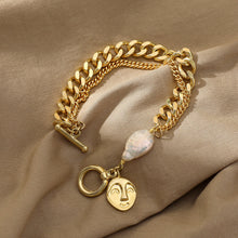 Load image into Gallery viewer, Gold Chain &amp; Pearl Bracelet
