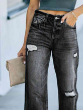 Load image into Gallery viewer, Distressed Straight Leg Jeans
