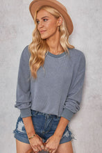 Load image into Gallery viewer, Round Neck Dropped Shoulder Sweatshirt
