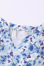 Load image into Gallery viewer, Girls Printed Notched Neck Puff Sleeve Blouse
