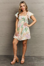 Load image into Gallery viewer, GeeGee Sugar &amp; Spice Multicolored Leaf Print Mini Dress
