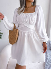 Load image into Gallery viewer, Tied Square Neck Balloon Sleeve Dress
