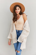 Very J Exposed Seam Flare Sleeve Open Front Cardigan