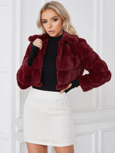Load image into Gallery viewer, Faux Fur Collared Cropped Jacket
