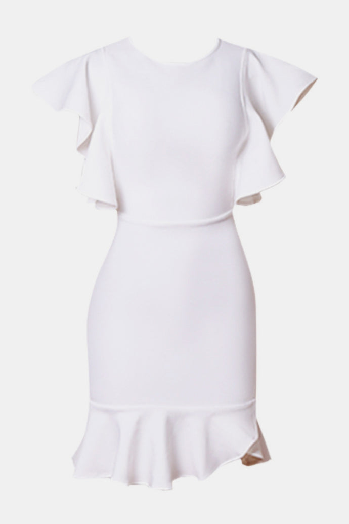 Butterfly Sleeve Fishtail Bandage Dress