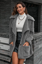 Load image into Gallery viewer, Button Front Lapel Collar Teddy Coat
