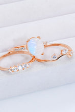 Load image into Gallery viewer, Natural Moonstone and Zircon Three-Piece Ring Set
