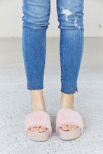 Load image into Gallery viewer, Qupid Feeling Good Faux Fur Platform Slide Sandals in Blush

