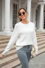Load image into Gallery viewer, Round Neck Ribbed Long Sleeve Sweater
