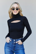 Kimberly C Cutout Turtleneck Long Sleeve Bodysuit