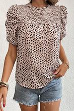 Load image into Gallery viewer, Printed Smocked Puff Sleeve Blouse
