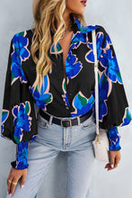 Load image into Gallery viewer, Printed Lantern Sleeve Button-Up Shirt
