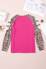 Load image into Gallery viewer, Plus Size Leopard Cutout Baseball Sleeve Top
