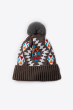 Load image into Gallery viewer, Geometric Pom-Pom Cuffed Beanie
