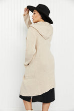 Load image into Gallery viewer, Zenana Jet Lagged Hooded Open Front Cardigan
