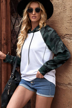 Load image into Gallery viewer, Camouflage Raglan Sleeve Exposed Seam Hoodie
