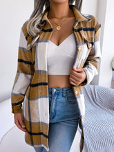 Load image into Gallery viewer, Plaid Belted Button Down Shirt Jacket
