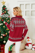 Load image into Gallery viewer, Geometric Crewneck Dropped Shoulder Sweater
