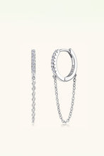 Load image into Gallery viewer, Moissanite 925 Sterling Silver Huggie Earrings with Chain
